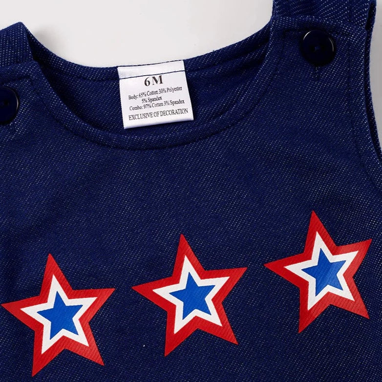Honeydew Navy Star Patriot Print Jonjon