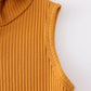 Honeydew Mustard Ribbed Sleeveless Hoodie