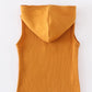 Honeydew Mustard Ribbed Sleeveless Hoodie