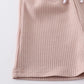 Honeydew Beige Ribbed Pocket Short Set