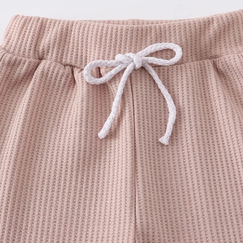 Honeydew Beige Ribbed Pocket Short Set