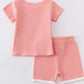 Honeydew Pink Ribbed Short Set