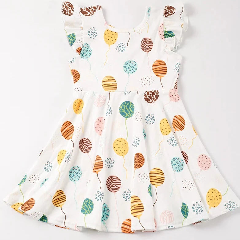 Honeydew Leopard Balloon Twirl Dress