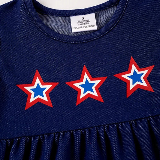 Honeydew Navy Star Print Patriot Short Set