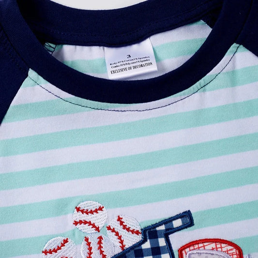 Honeydew Baseball Dump Truck Striped Shirt