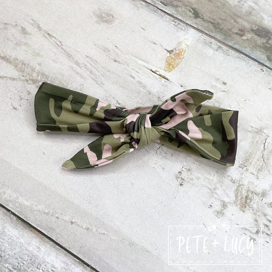 Pete + Lucy Camo Cuties Tie Headband