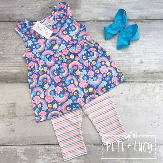 Pete + Lucy Rainbow Bright Capri Set