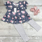 Pete + Lucy Grey Floral Girls Pant Set