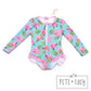 Pete + Lucy Tropical Daze Rash Guard Swim Suit