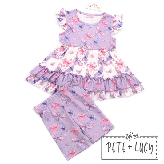 Pete + Lucy Lilac Butterflies Short Set