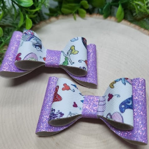 Fantasy Favorites Piggy Tail Bow Clips Set of 2