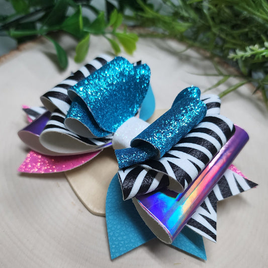 Ooo Girl You Extra Zebra Dance Party Bow Clip