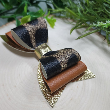 Lovely Leopard Deluxe Bow Clip