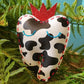 Tooth Fairy Pillow Pouch Red Cow Hide