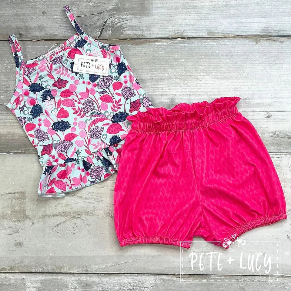 Pete + Lucy Flower Friends Short Set