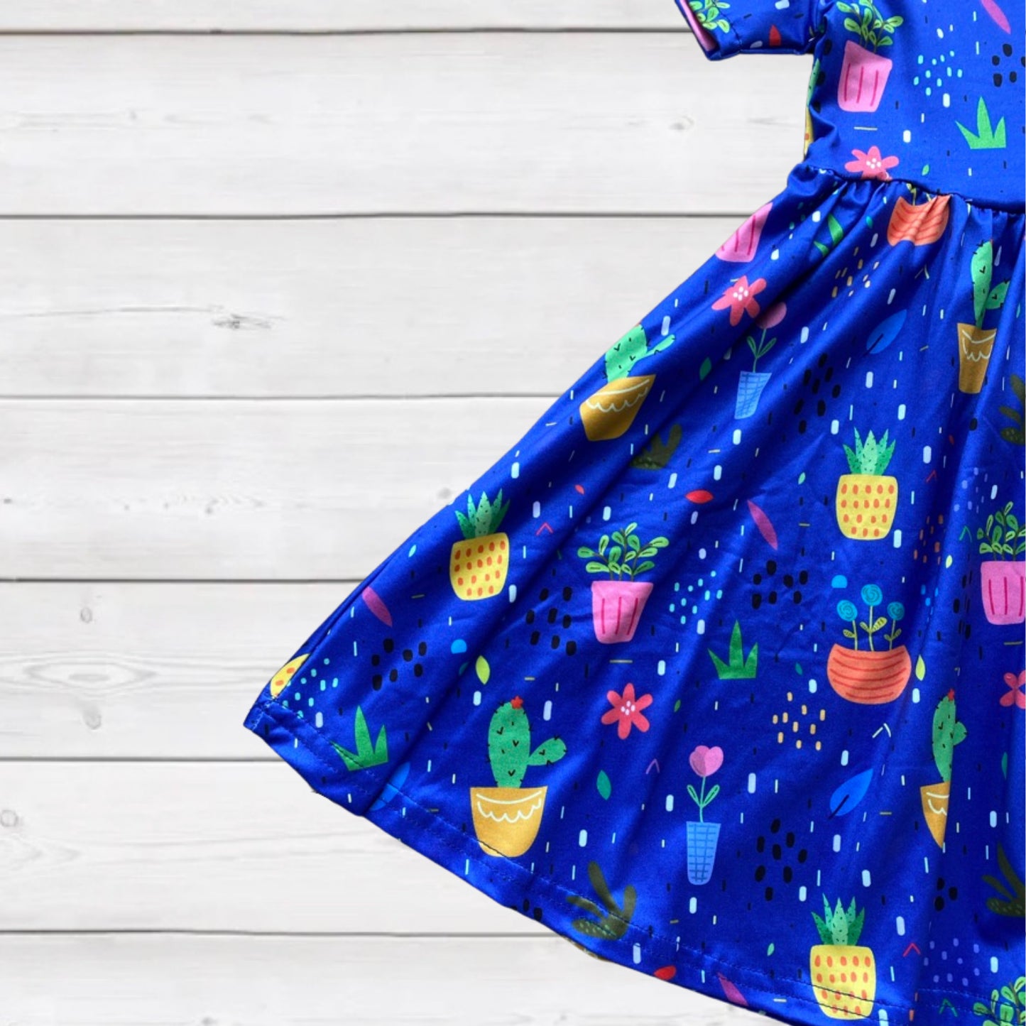 Sparkledots Raining Cactus & Flowers Twirly Dress