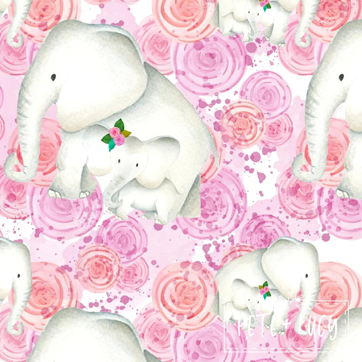 Pete + Lucy Elephant Rose Pant Set